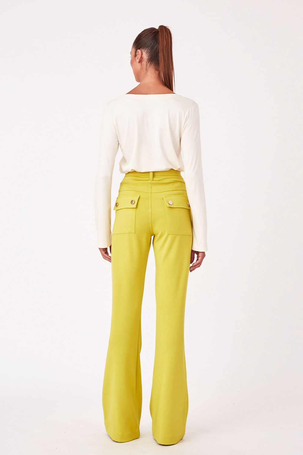 Hidrogênio - LIGHT YELLOW STRAIGHT PANTS - 19475022