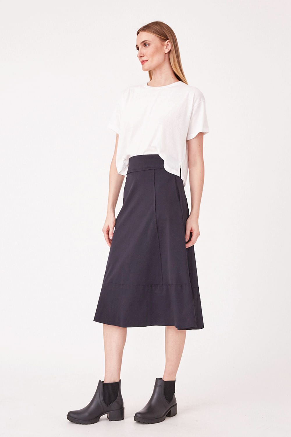 Hidrogênio - BLACK THREAD MIDI SKIRT - 19612001