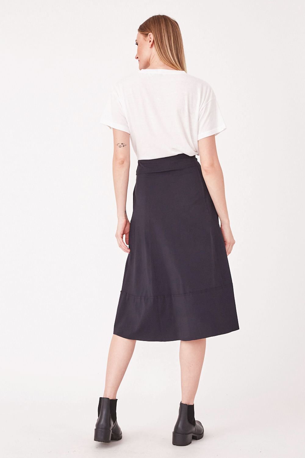 Hidrogênio - BLACK THREAD MIDI SKIRT - 19612001