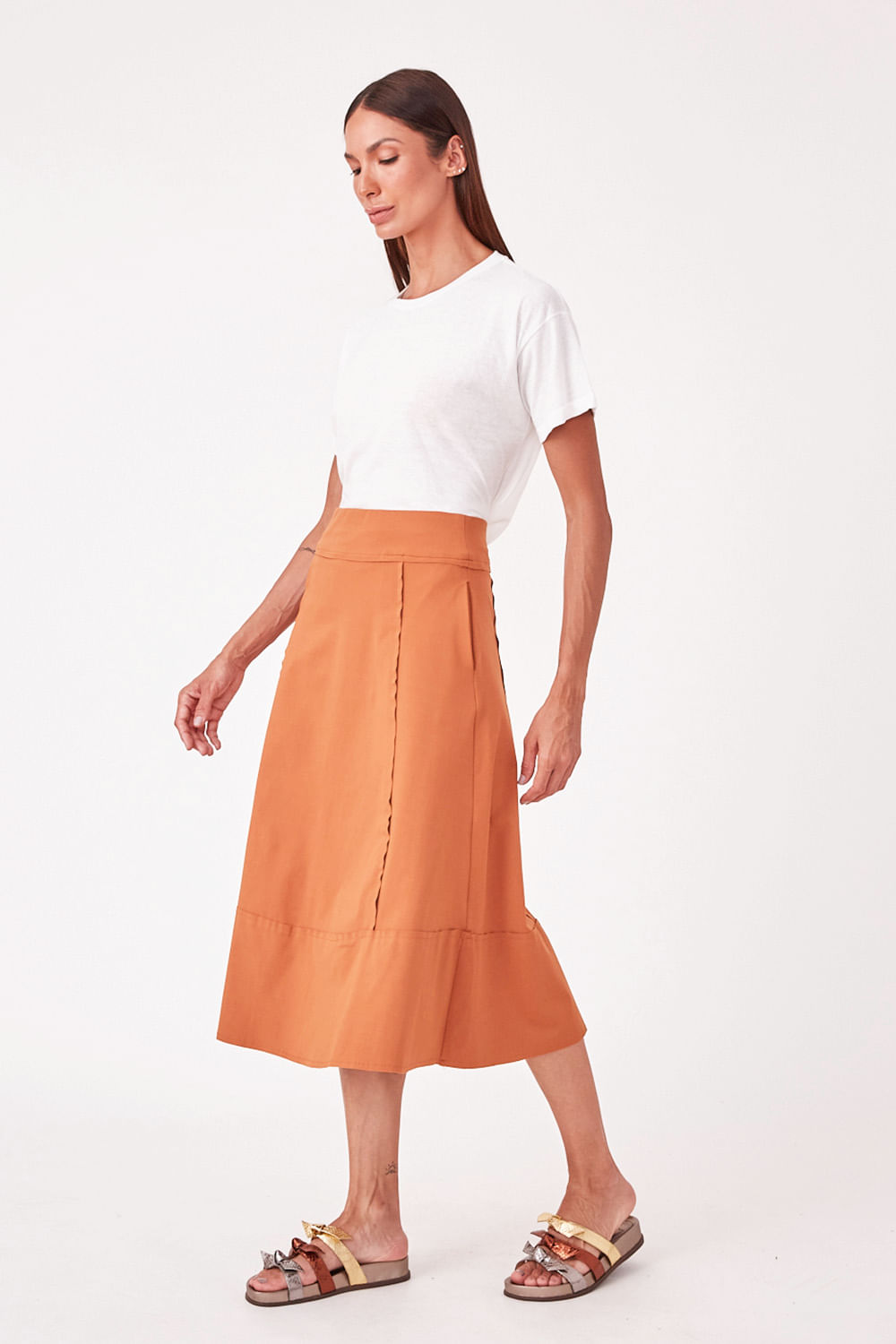 Hidrogênio - EARTH THREAD MIDI SKIRT - 19612332