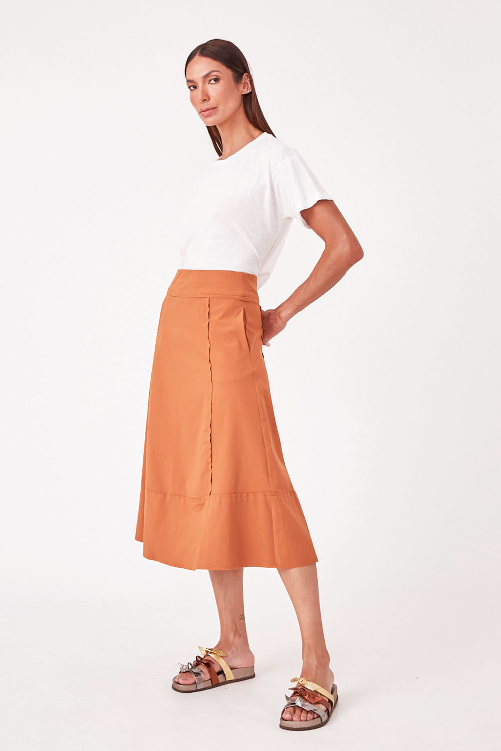 Hidrogênio - EARTH THREAD MIDI SKIRT - 19612332