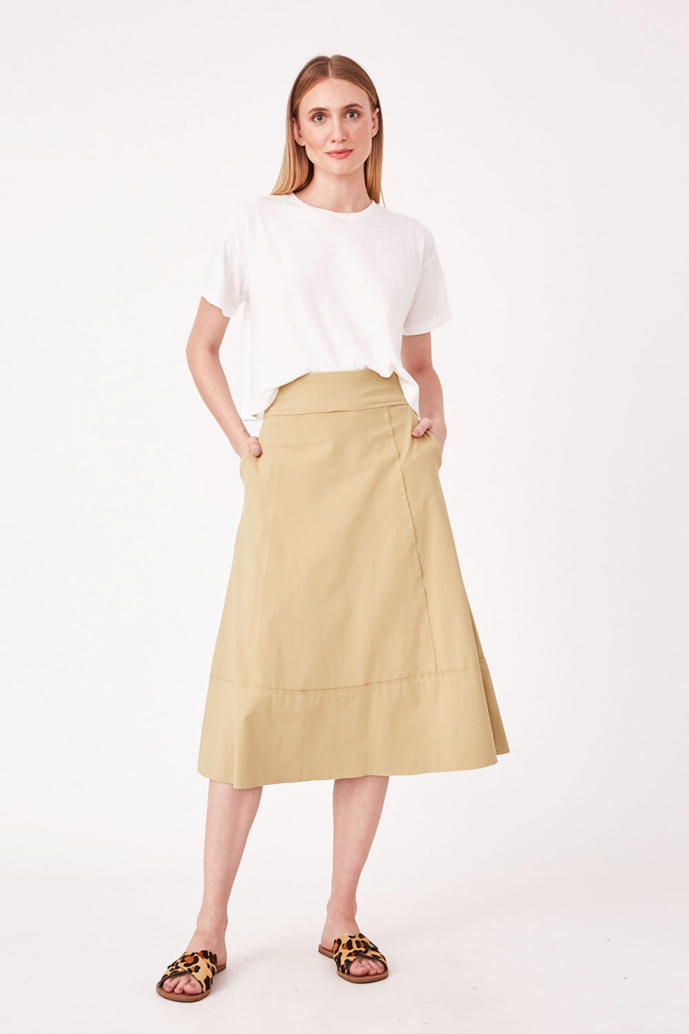 Hidrogênio - CANE GREEN THREAD MIDI SKIRT - 19612479