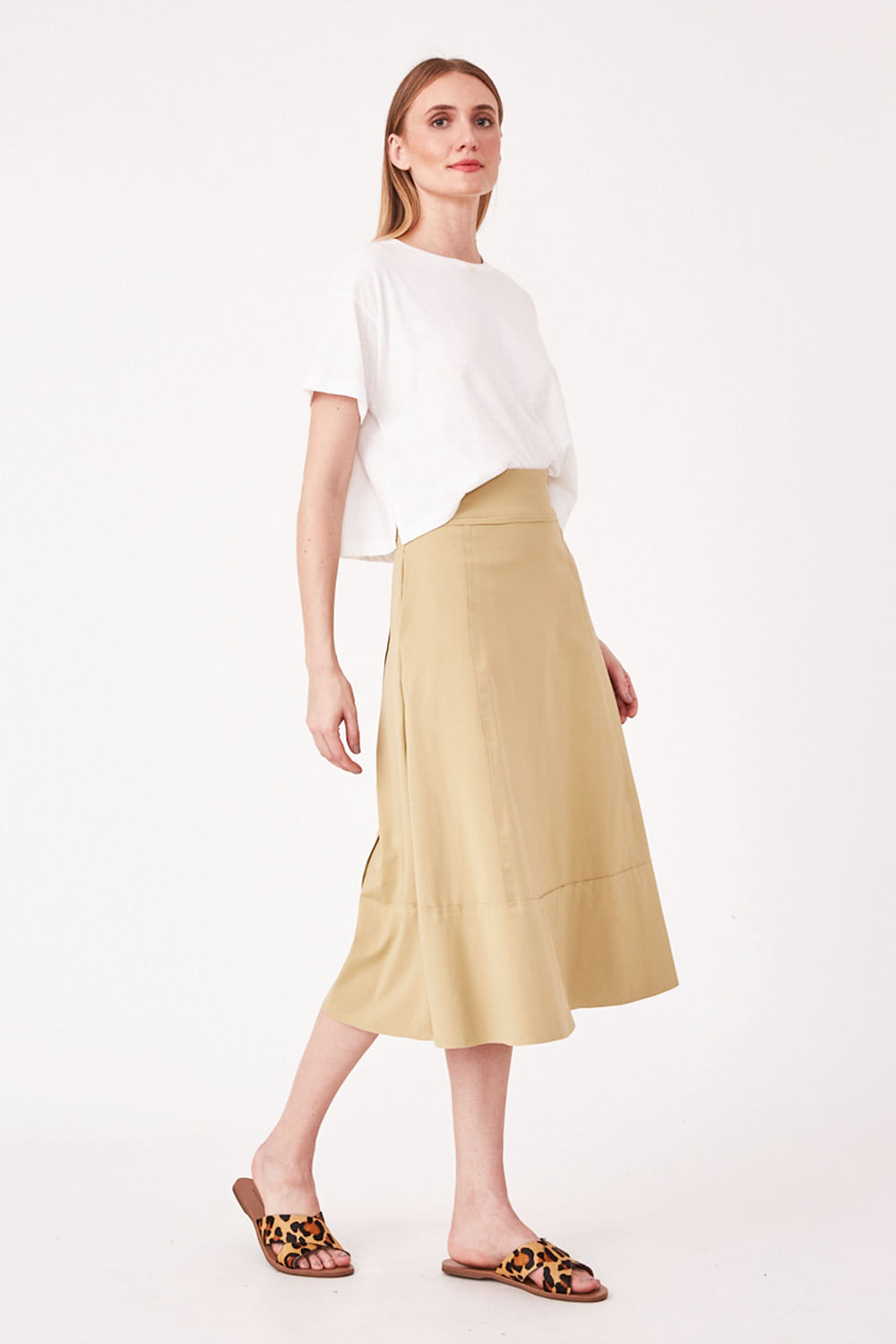 Hidrogênio - CANE GREEN THREAD MIDI SKIRT - 19612479