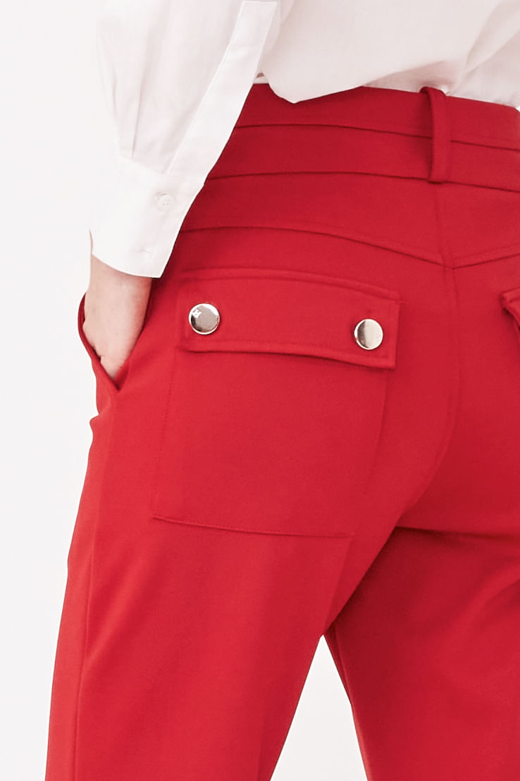 Hidrogênio - PINK RED STRAIGHT PANTS - 19480008