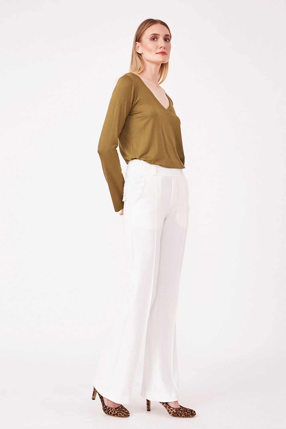 Hidrogênio - PINK STRAIGHT PANTS OFF WHITE - 19480018