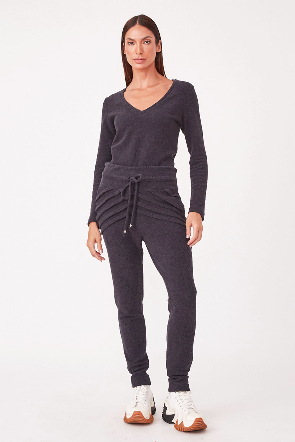 Hidrogênio - PLEASED SWEATSHIRT PANTS WITH CHANNEL DOROTHY BLACK - 19289001