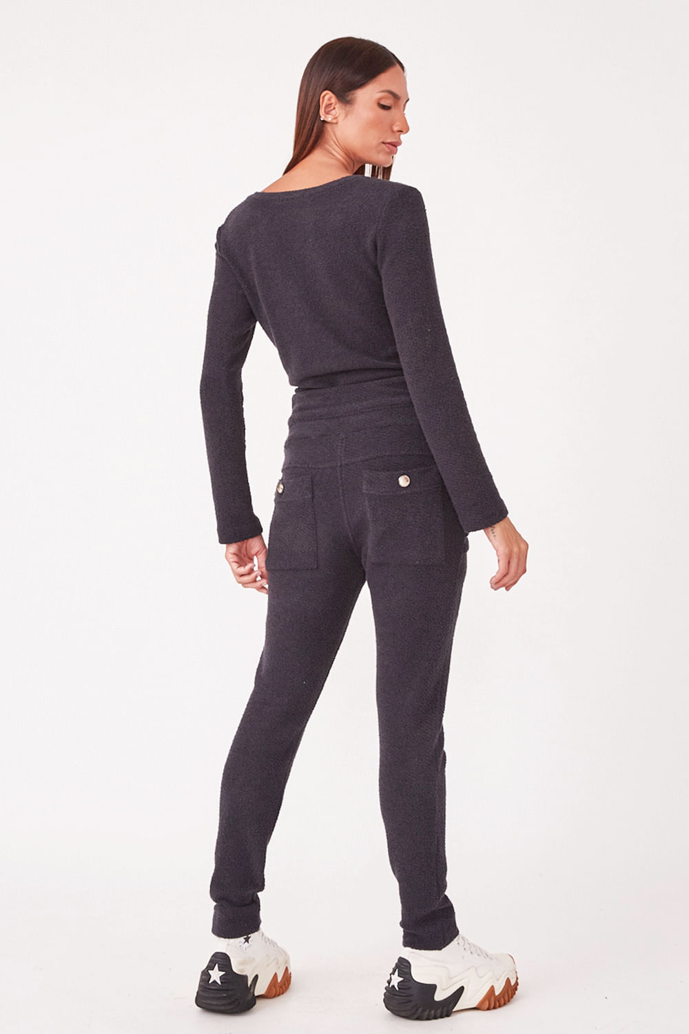 Hidrogênio - PLEASED SWEATSHIRT PANTS WITH CHANNEL DOROTHY BLACK - 19289001