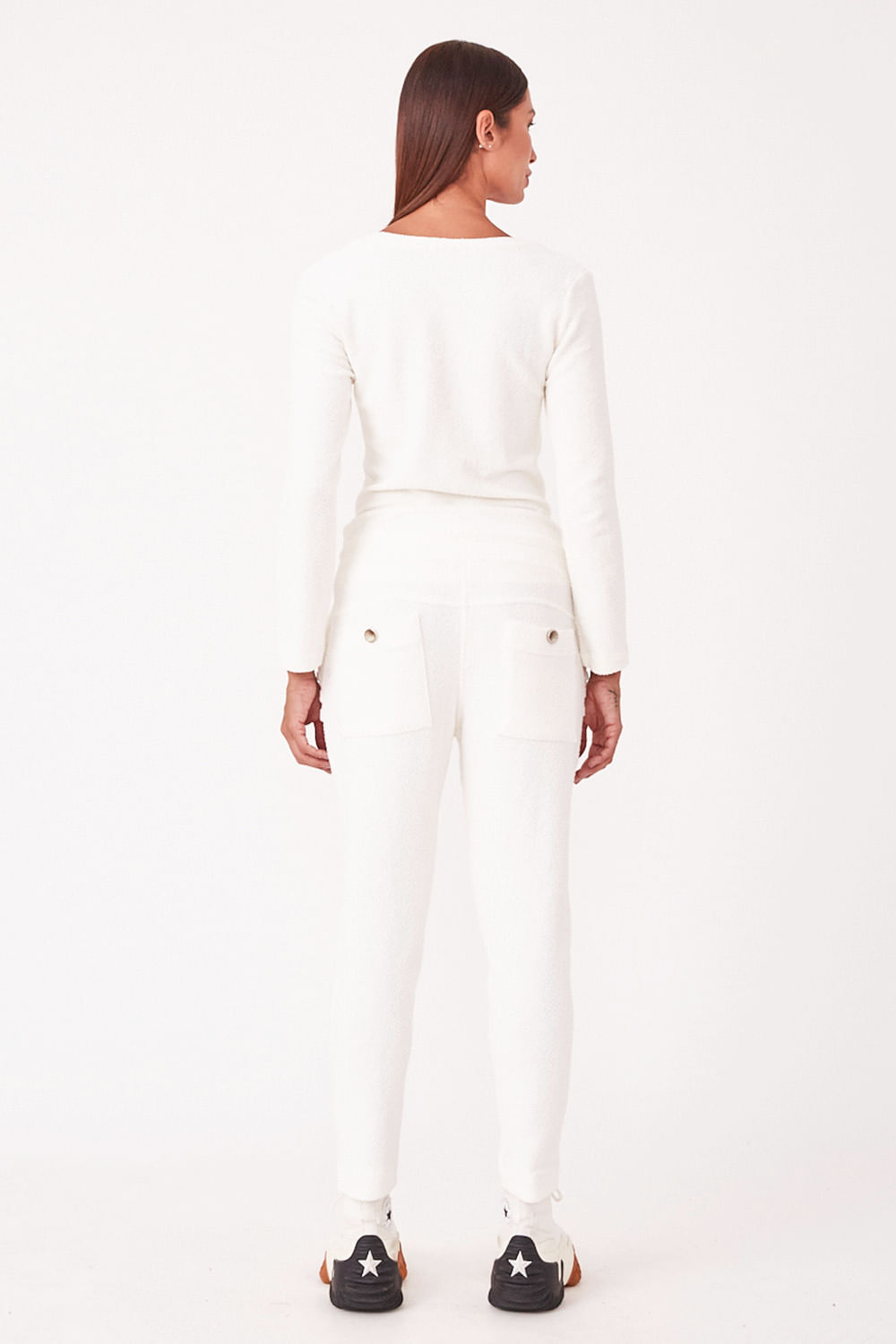 Hidrogênio - PLEASED MOLETON PANTS WITH CANALETA DOROTHY OFF WHITE - 19289018