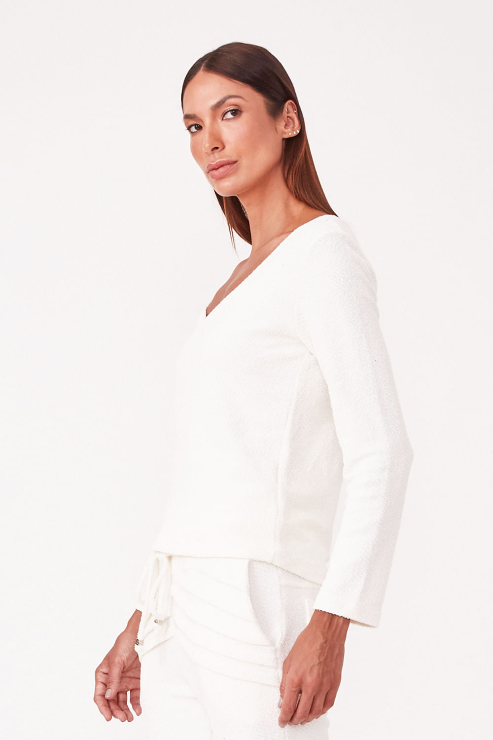 Hidrogênio - BLUSA MANGA LONGA OFF WHITE - 19329018