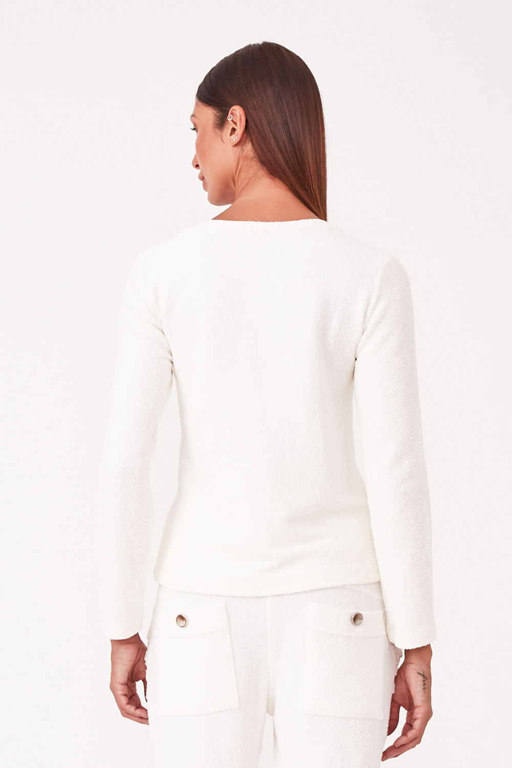 Hidrogênio - BLUSA MANGA LONGA OFF WHITE - 19329018