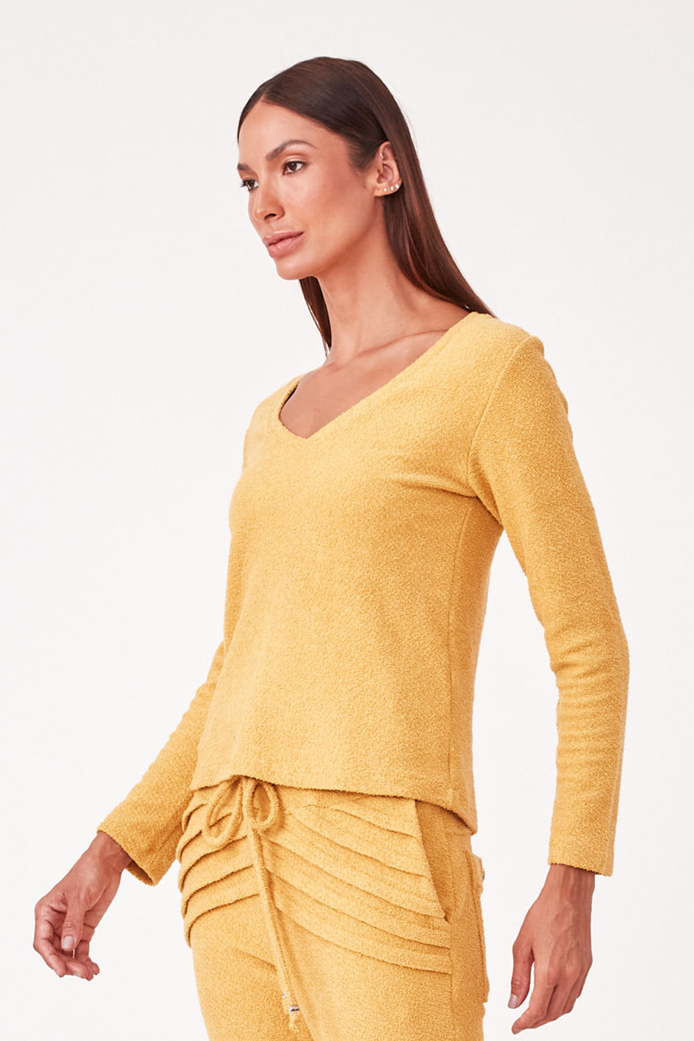 Hidrogênio - MUSTARD LONG SLEEVE BLOUSE - 19329095