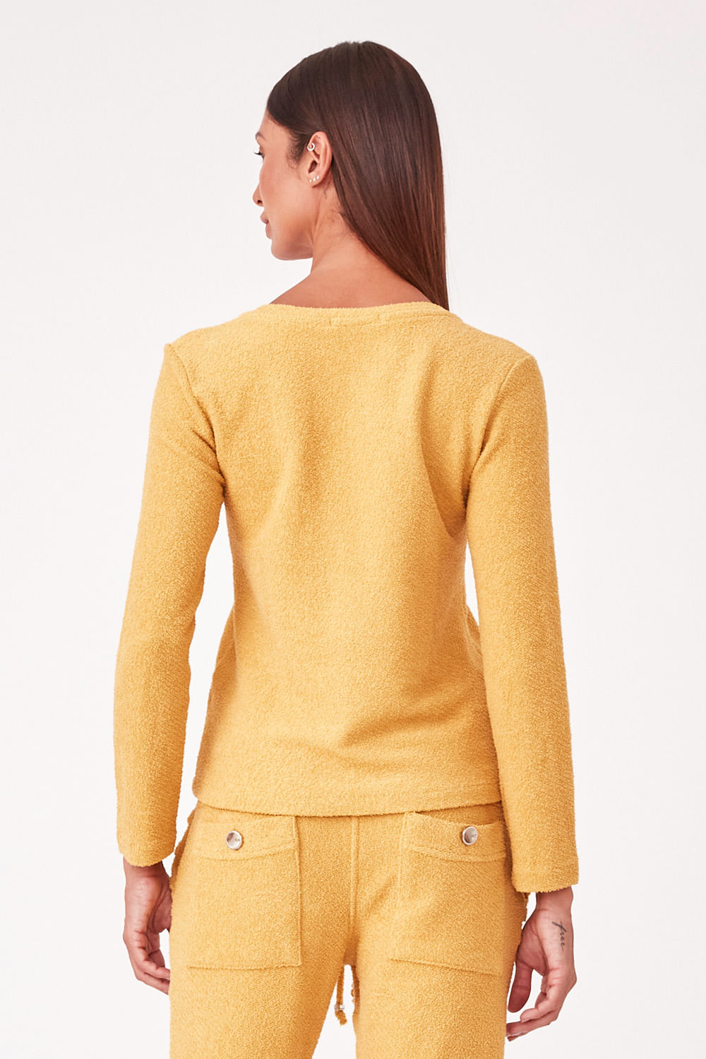 Hidrogênio - MUSTARD LONG SLEEVE BLOUSE - 19329095