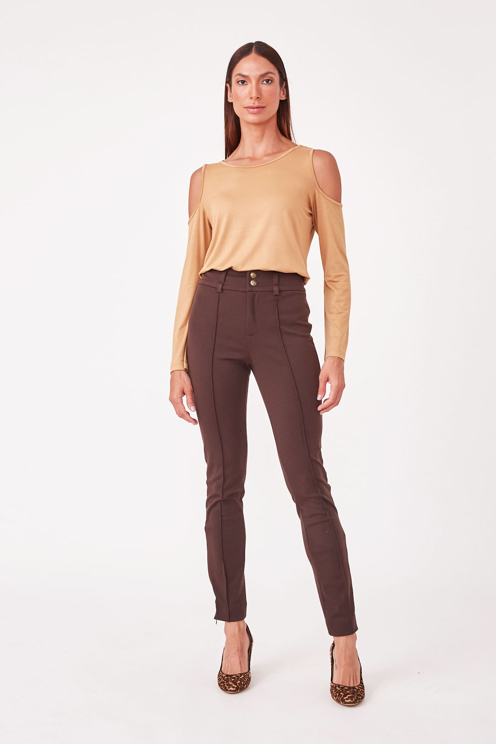 Hidrogênio - SKINNY JANINE BROWN TROUSERS - 19635031