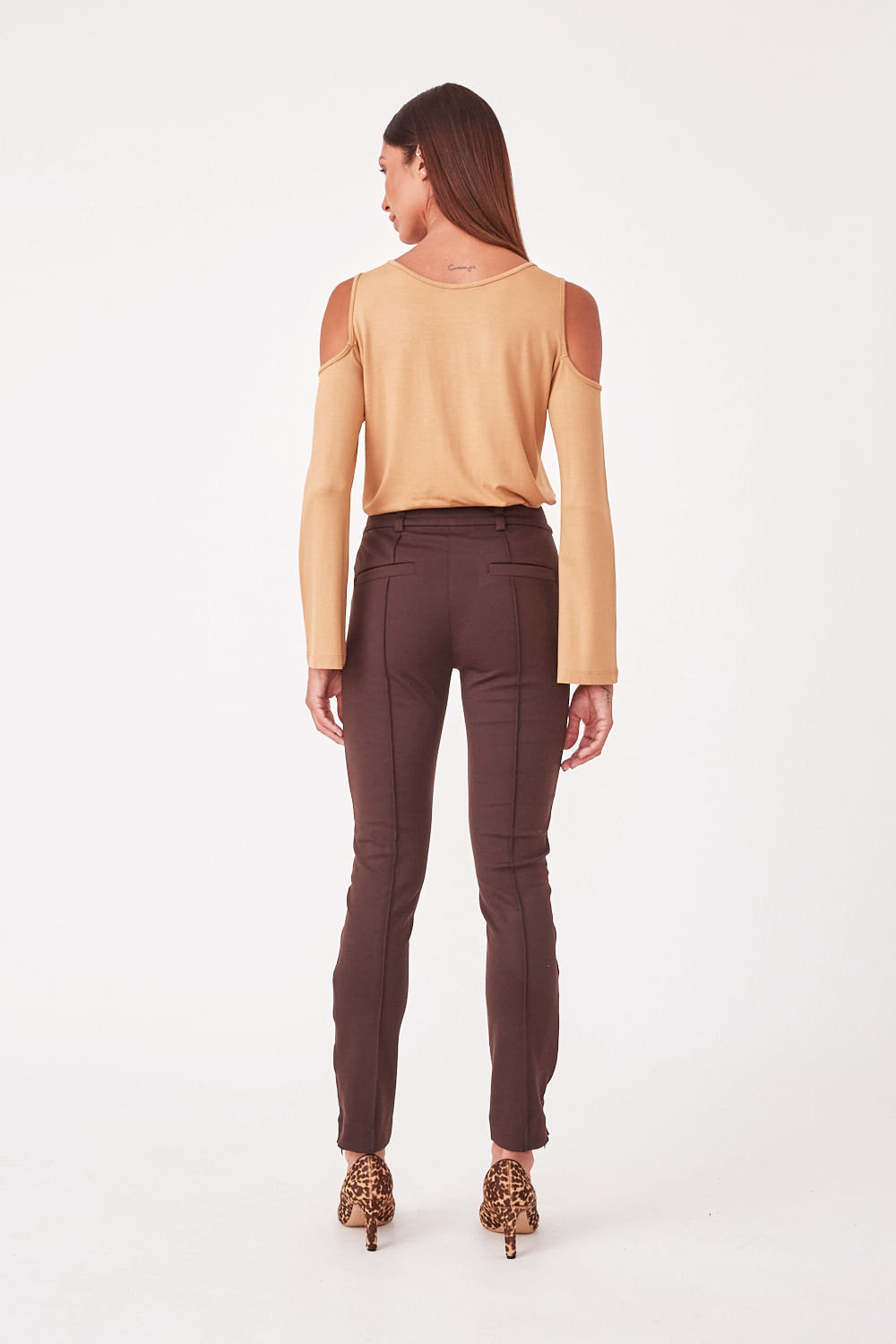 Hidrogênio - SKINNY JANINE BROWN TROUSERS - 19635031