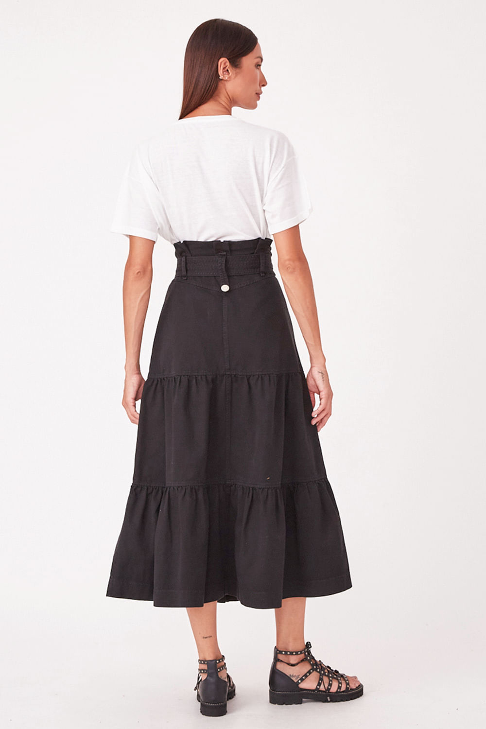 Hidrogênio - EMMA MIDI SKIRT BLACK - 19223001