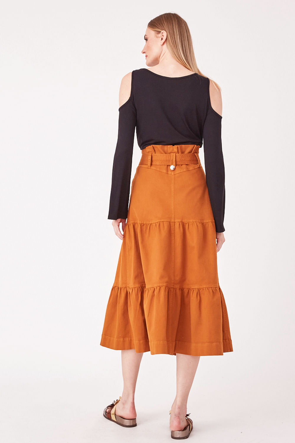 Hidrogênio - EMMA RUST MIDI SKIRT - 19223020