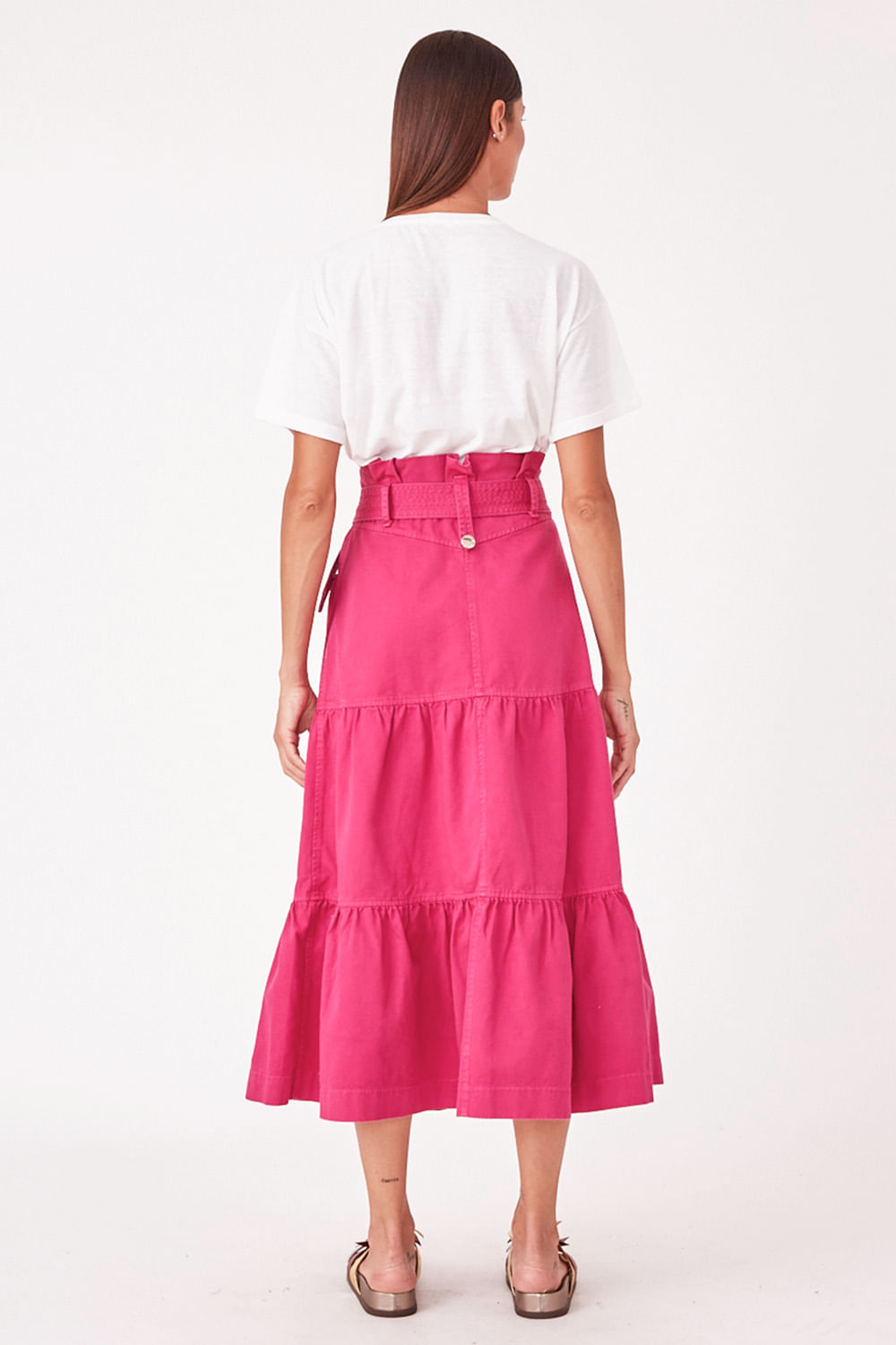 Hidrogênio - DARK PINK EMMA MIDI SKIRT - 19223487