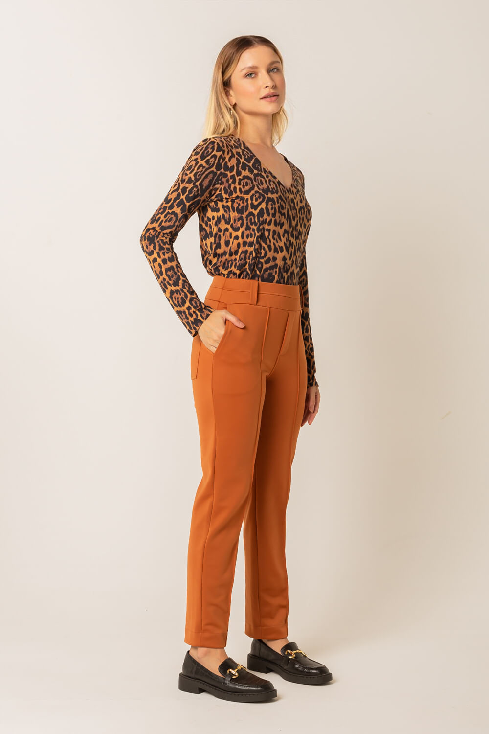 Hidrogênio - MICAELLA CARAMELO FISHERMAN PANTS - 19616029