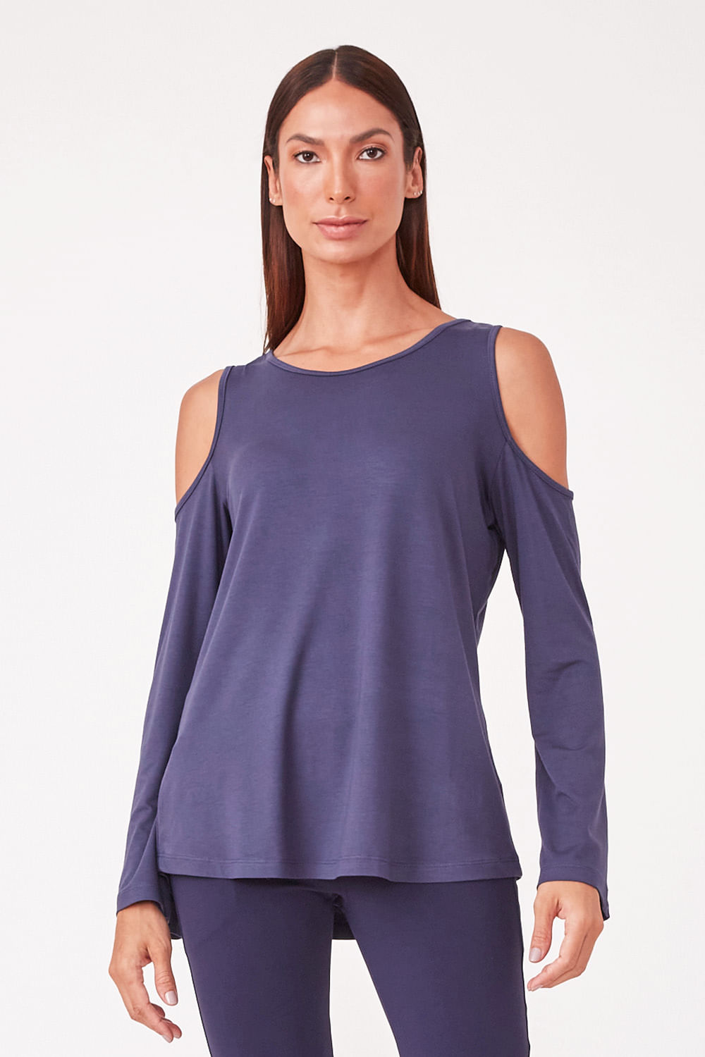 Hidrogênio - LONG SLEEVE BLOUSE WITH HOOK ON THE SHOULDER NAVY - 19359004