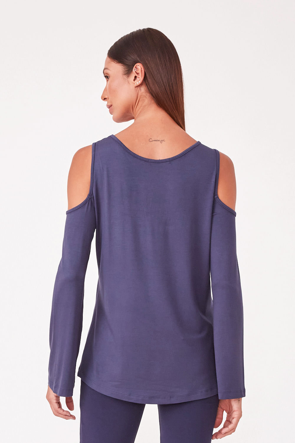 Hidrogênio - LONG SLEEVE BLOUSE WITH HOOK ON THE SHOULDER NAVY - 19359004