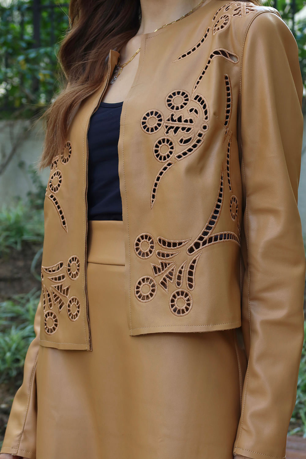 Hidrogênio - CARAMEL EMBROIDERED THREAD JACKET - 19683029