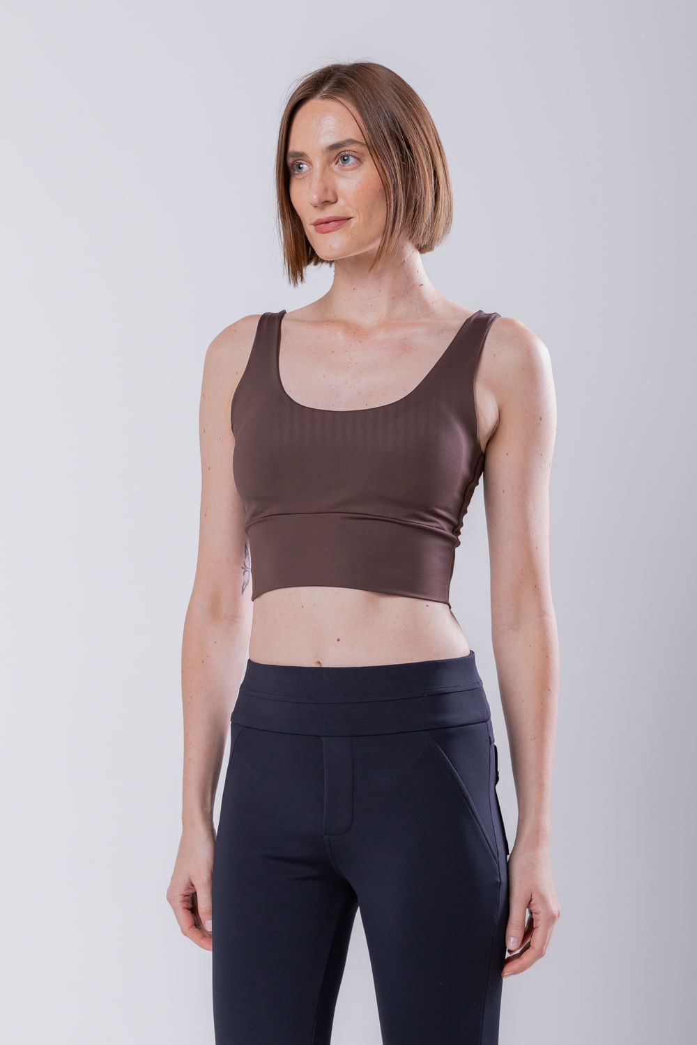 Hidrogênio - POLYAMIDE TOP WITH BROWN CUP - 19546031