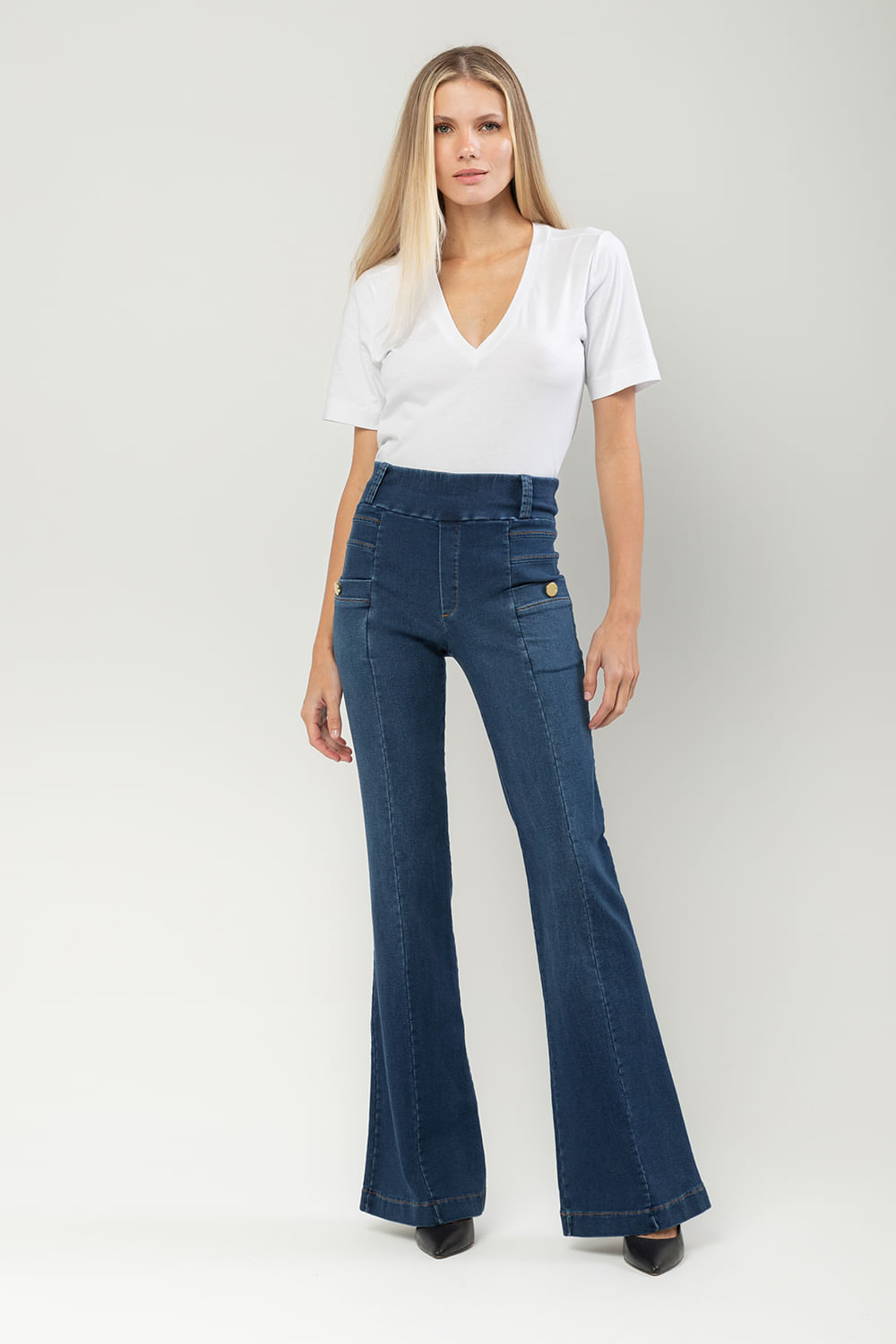 Hidrogênio - LAYLA JEANS FLARE PANTS - 19664042