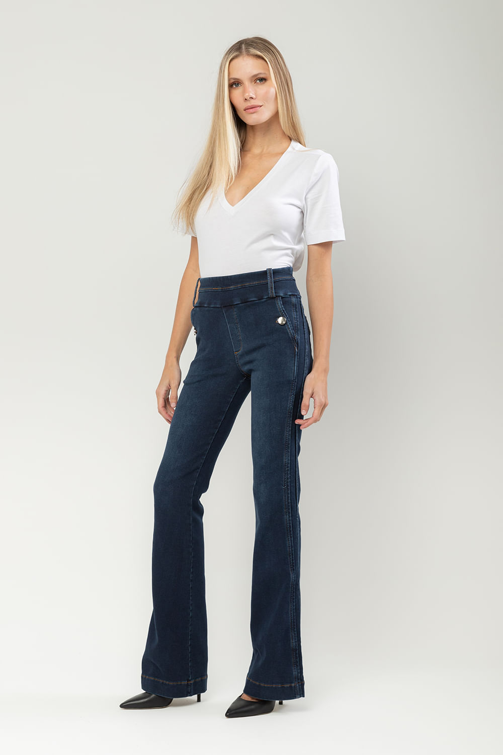 Hidrogênio - CALÇA FLARE JASMINE JEANS - 19623042