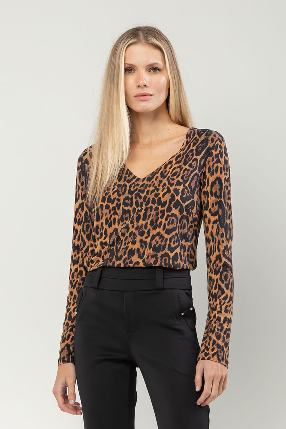 Hidrogênio - V-NECK BLOUSE WITH LONG SLEEVES PRINT - 19696110