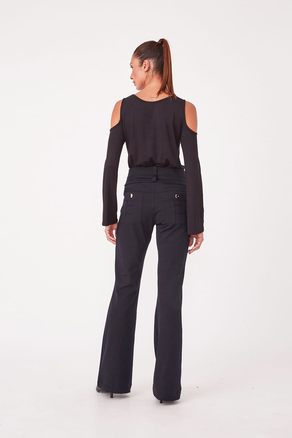 Hidrogênio - FLARE TAILOR TROUSERS WITH POCKETS CLEO BLACK - 19427001