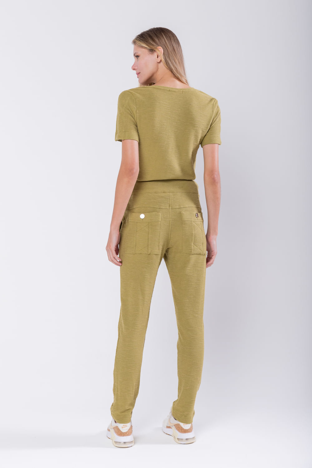 Hidrogênio - MATELASSE MARIA VERDE JOGGER PANTS - 19759009