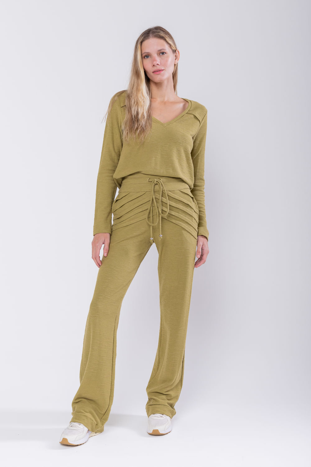 Hidrogênio - MARIANA STRAIGHT TROUSERS GREEN - 19751009