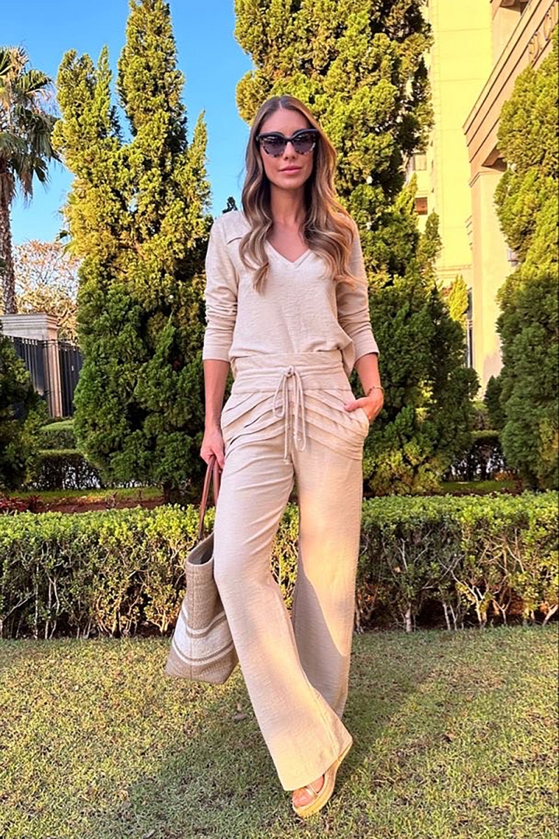 Hidrogênio - MARIANA PELE STRAIGHT TROUSERS - 19751247