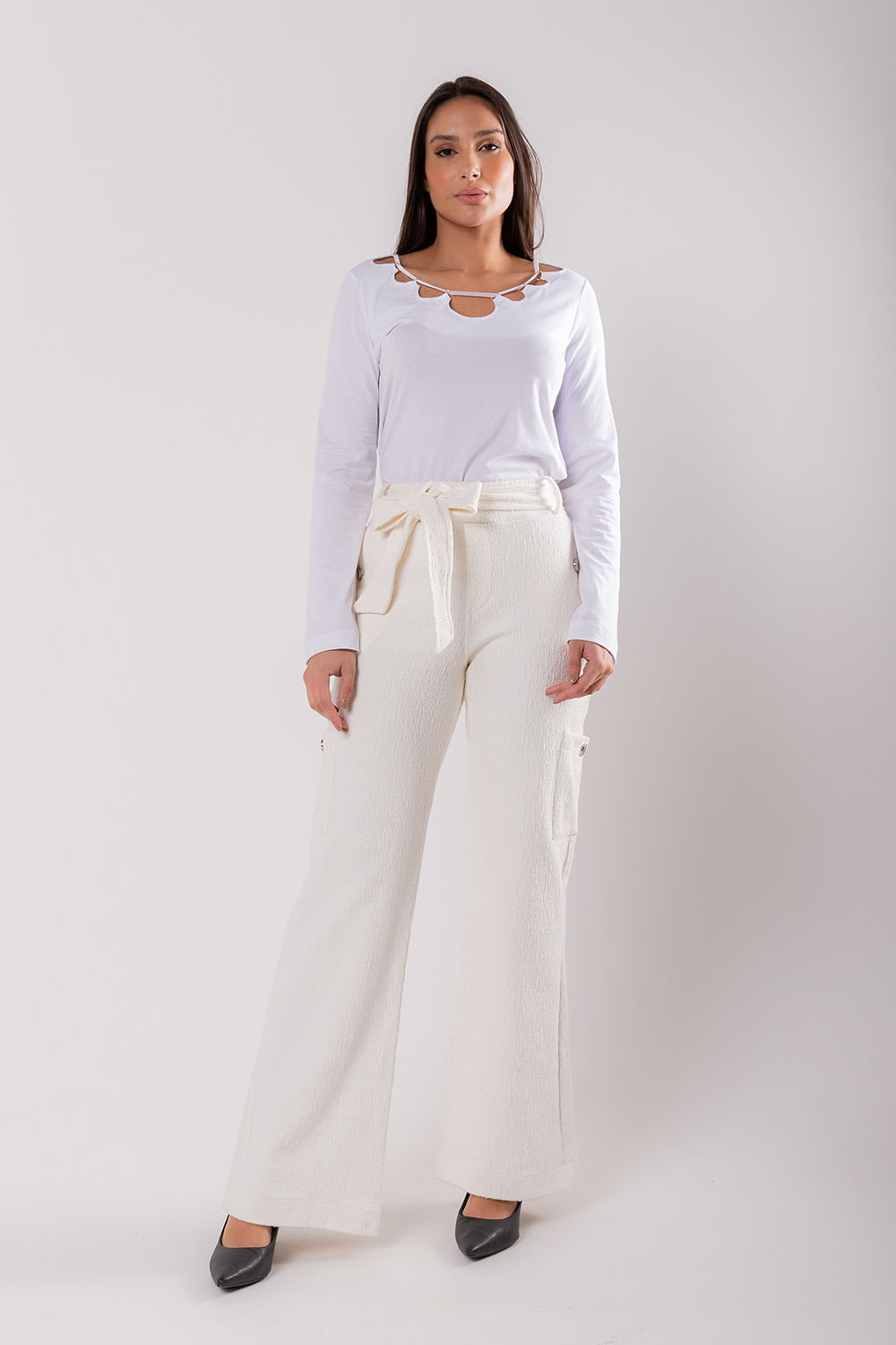 Hidrogênio - CAMELIA PANTALONA PANTS WITH SIDE POCKETS OFF WHITE - 19039018