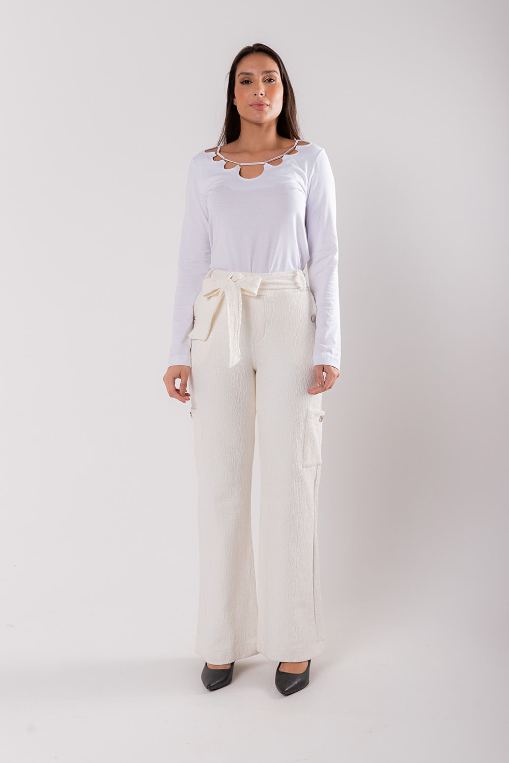 Hidrogênio - CAMELIA PANTALONA PANTS WITH SIDE POCKETS OFF WHITE - 19039018