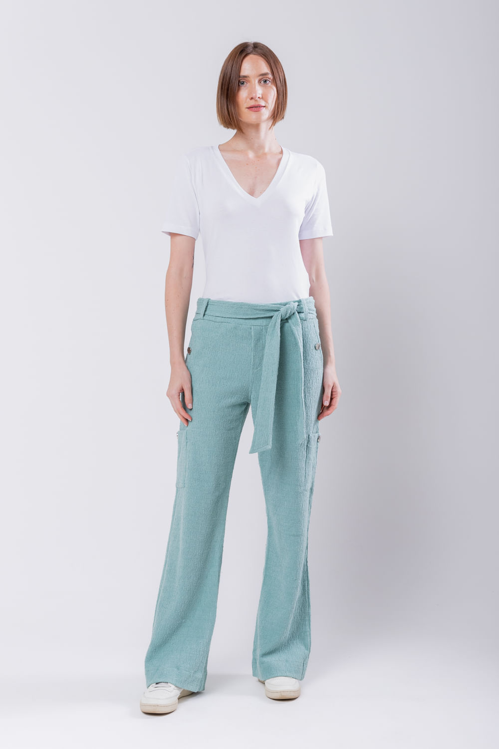 Hidrogênio - CALCA CAMELIA PANTALONA COM BOLSO LATERAIS VERDE AGUA - 19039157