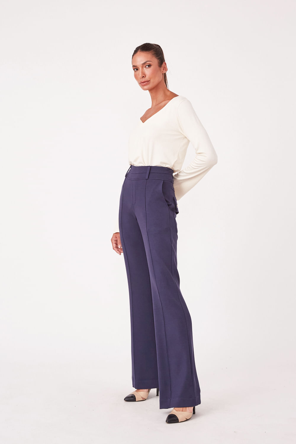 Hidrogênio - NAVY PINK STRAIGHT PANTS - 19480004