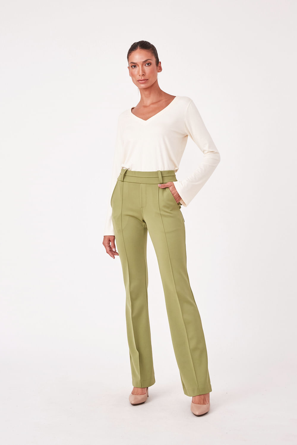 Hidrogênio - CANE GREEN PINK STRAIGHT PANTS - 19480479