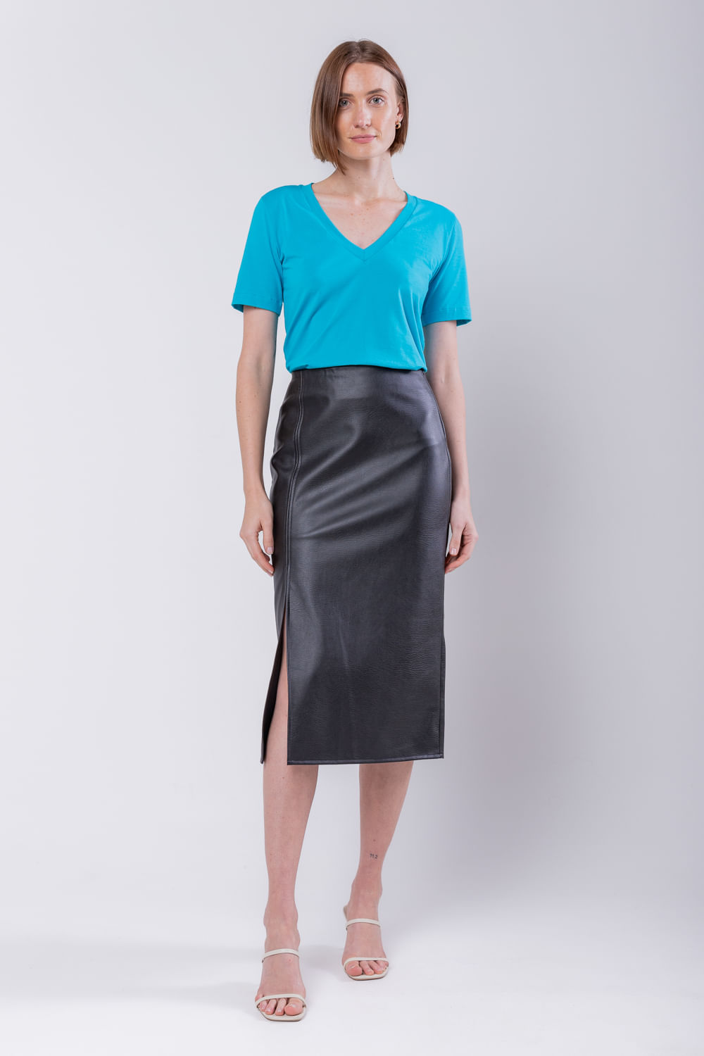 Hidrogênio - SKIRT WITH SPLIT BLACK - 19738001