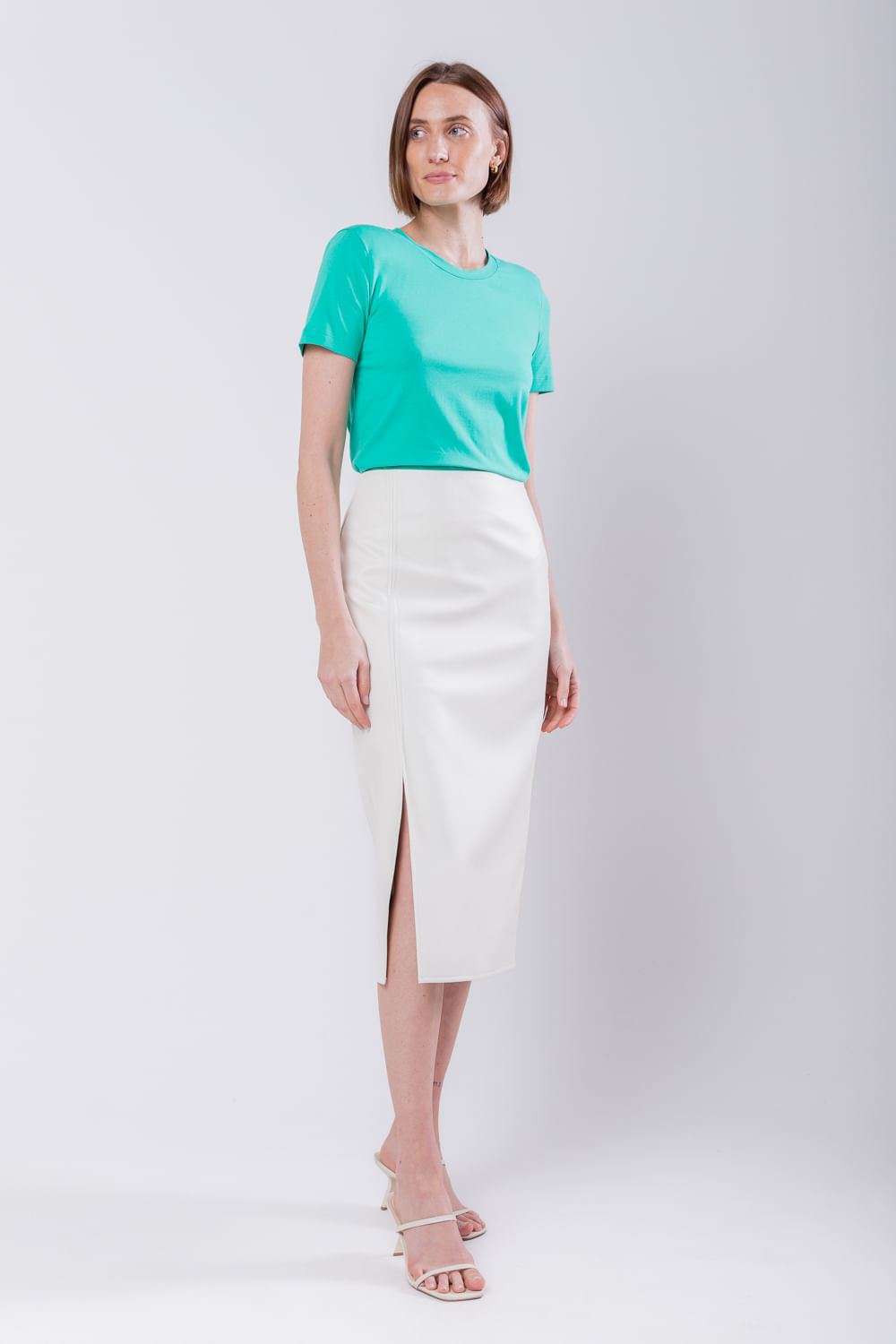 Hidrogênio - SKIRT WITH SPLIT OFF WHITE - 19738018