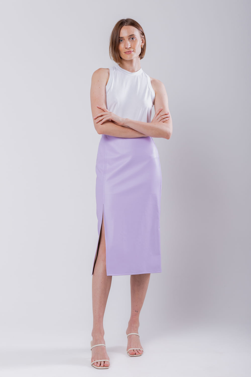 Hidrogênio - SKIRT WITH PURPLE SLIP - 19738027