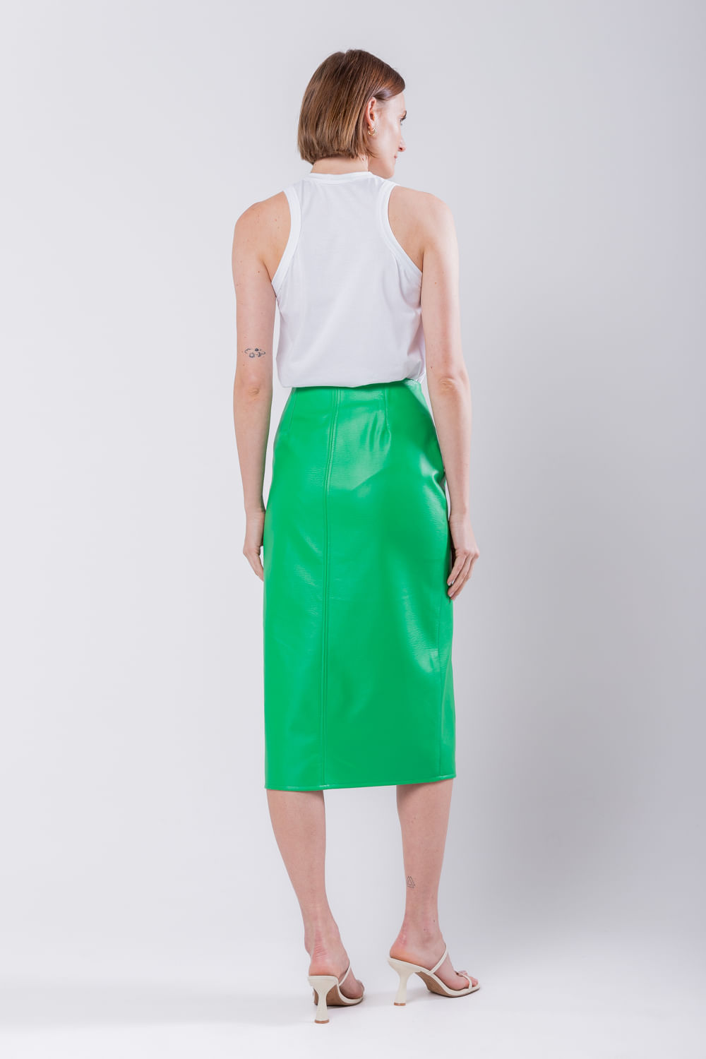 Hidrogênio - HILLS GREEN SLIT SKIRT - 19738500