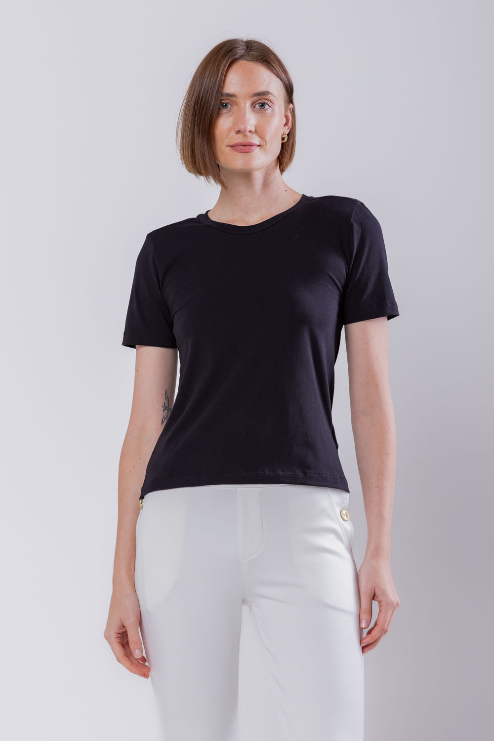 Hidrogênio - BLUSA COM OMBREIRA PRETO - 19735001