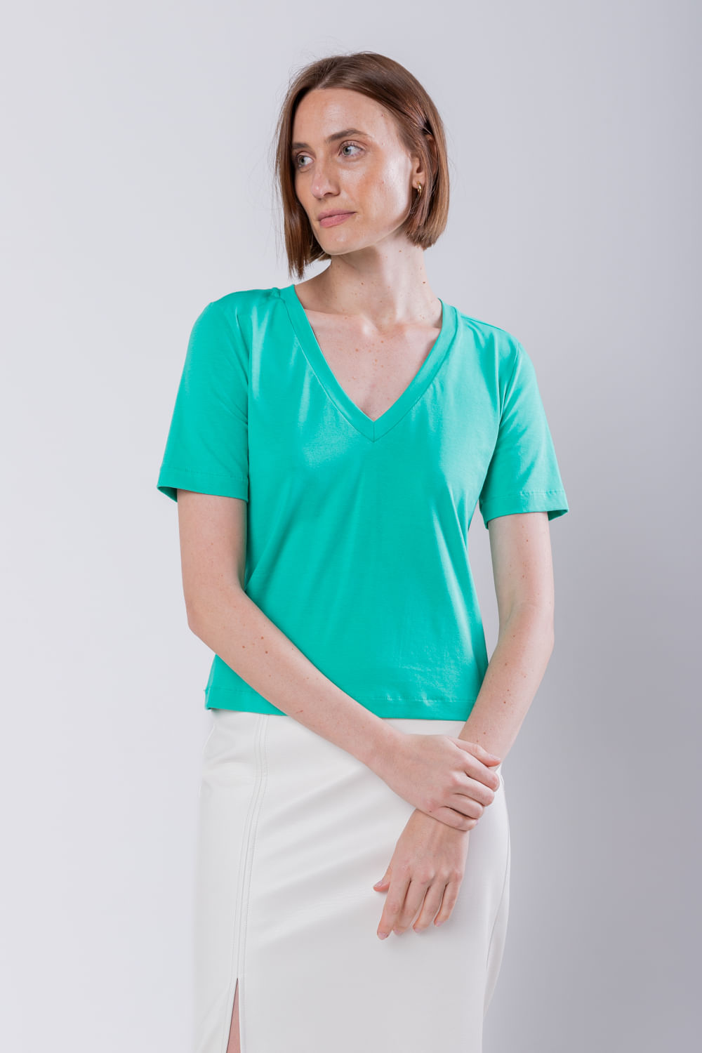 Hidrogênio - BASIC GREEN KNIT BLOUSE - 19734009