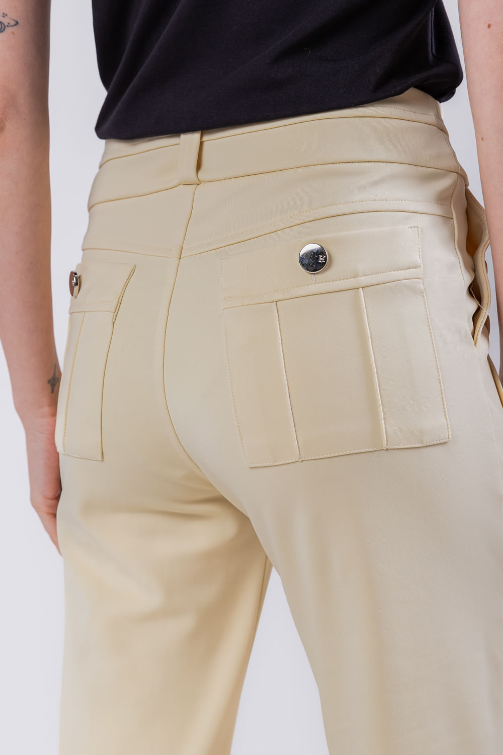 Hidrogênio - KIARA BEIGE FLARE PANTS - 19654003