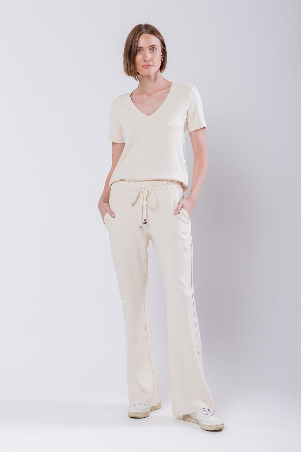 Hidrogênio - ODETE BEIGE FLARE PANTS - 19492003