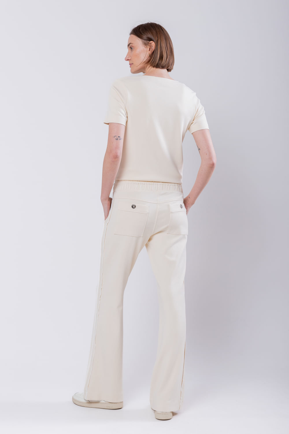 Hidrogênio - ODETE BEIGE FLARE PANTS - 19492003