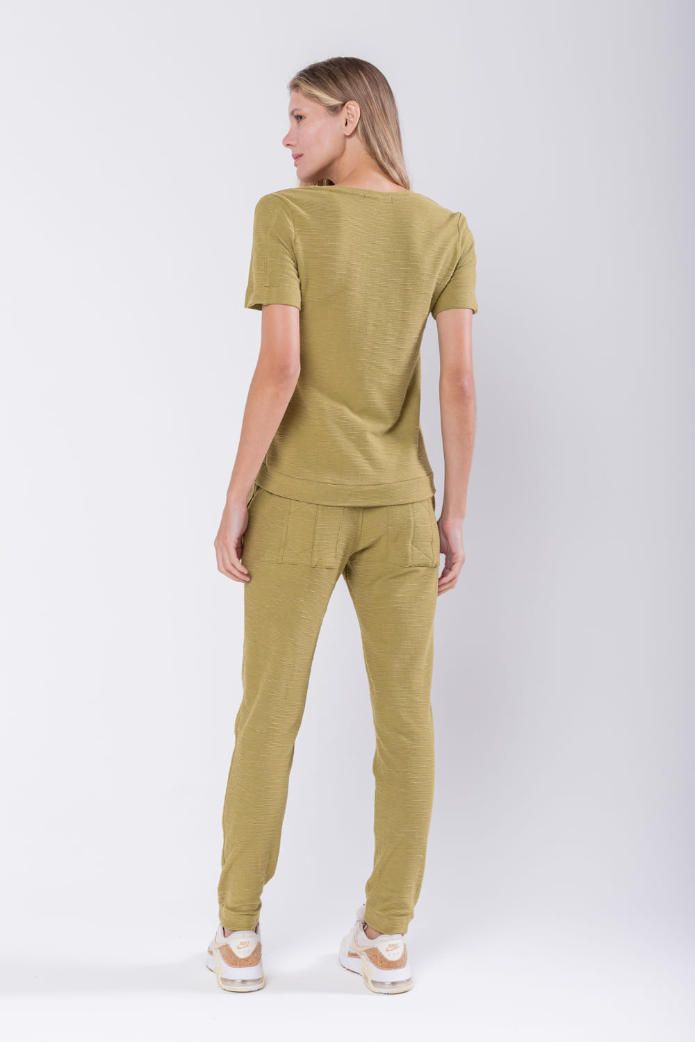 Hidrogênio - GREEN V-NECK BASIC BLOUSE - 19758009