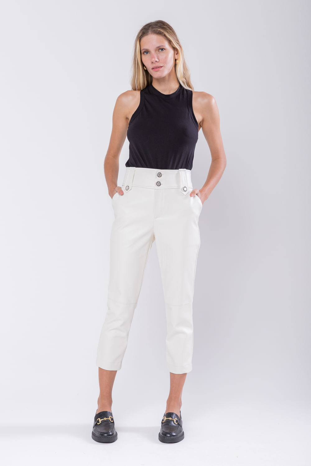 Hidrogênio - KAREN OFF WHITE FISHERMAN PANTS - 19746018