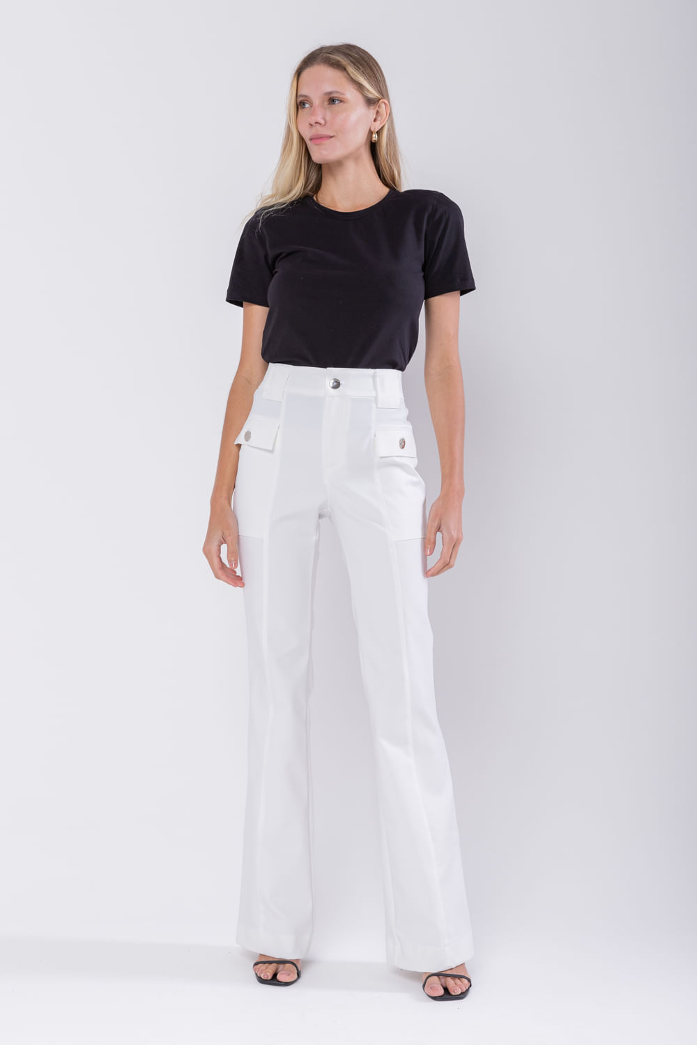 Hidrogênio - OFÉLIA OFF WHITE STRAIGHT TROUSERS - 19505018